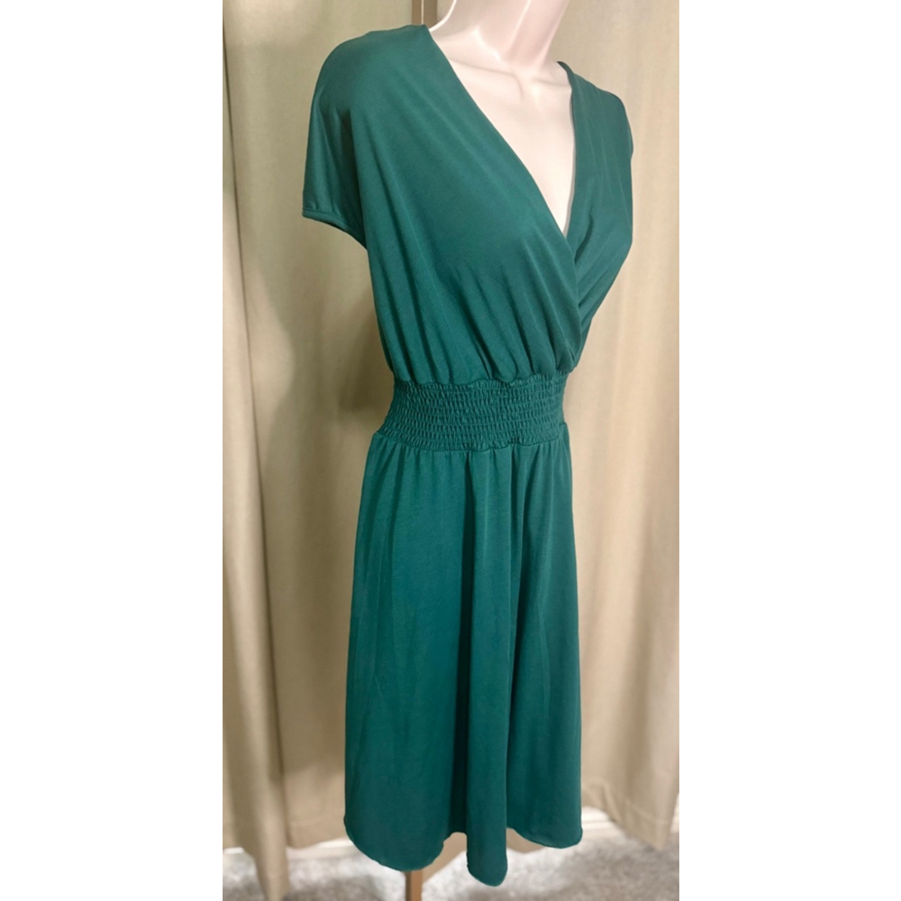 Green Summer Dress Cotton Size L